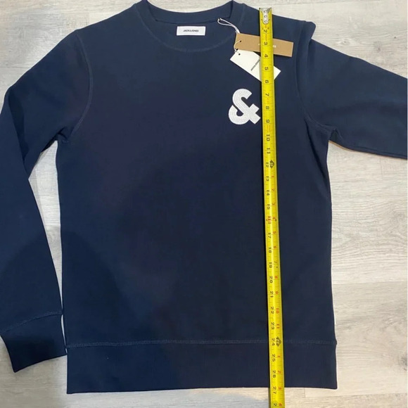 NWT Jack & Jones Logo Crewneck Sweatshirt in Navy Size S - Picture 3 of 14